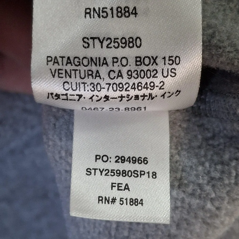 Patagonia Better Sweater Mens Medium Grey Crosstrek 1/4-Zip Fleece Warm 25980
